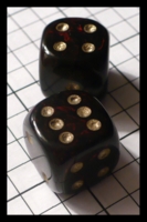 Dice : Dice - 6D Pipped - Black with Red Swirl with Gold Pips - FA collection buy Dec 2010